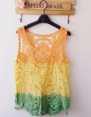 rendas de croché blusa floral